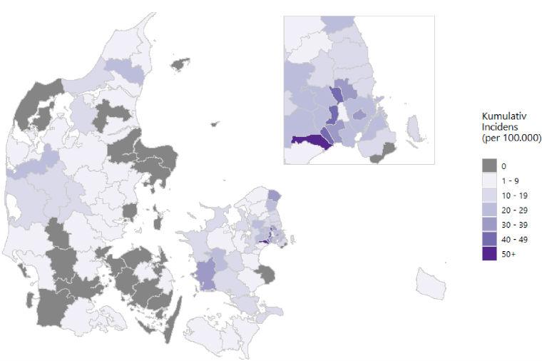 Flest nye smittede i Ishøj, Glostrup og Herlev - Fyn er næsten fri