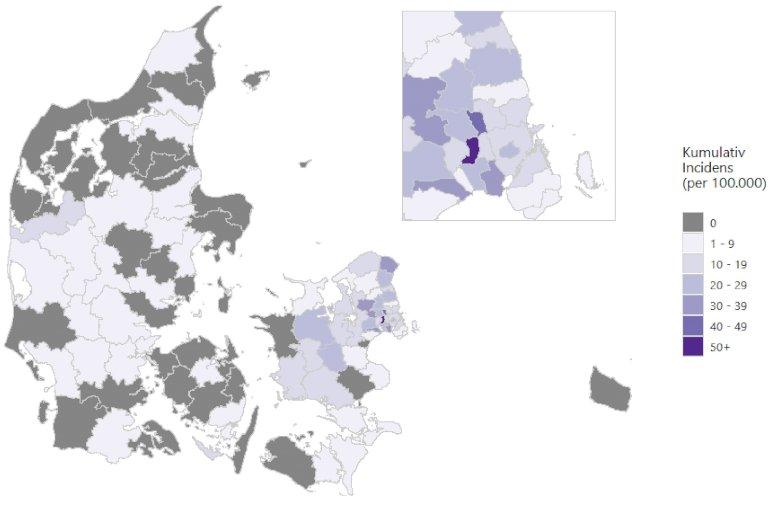 Næsten alle nye covid-19-smittede findes nu på Sjælland