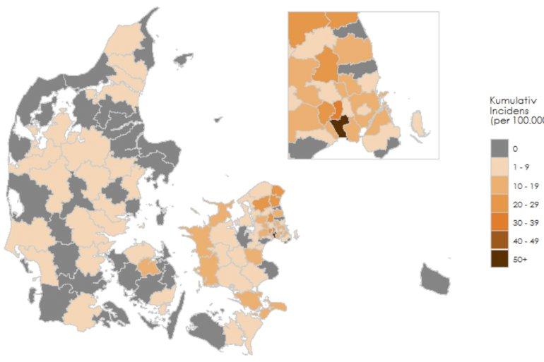 Flere sjællandske kommuner er uden nye smittede