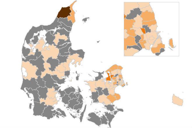 Nye smittede i over halvdelen af kommunerne